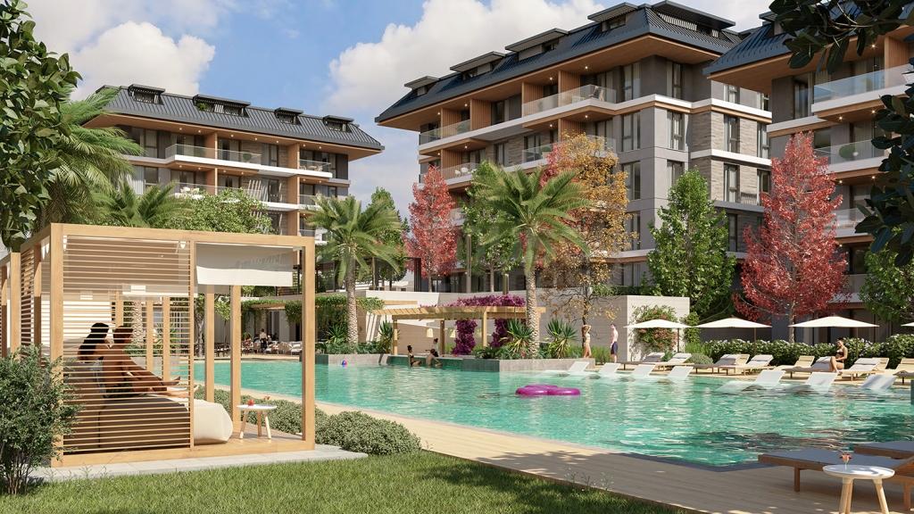 23 SQUARE New Project suitable for Citizenship in Oba in good location with 1+1,2+1 apartments and 2+1,3+1,4+1 duplexes