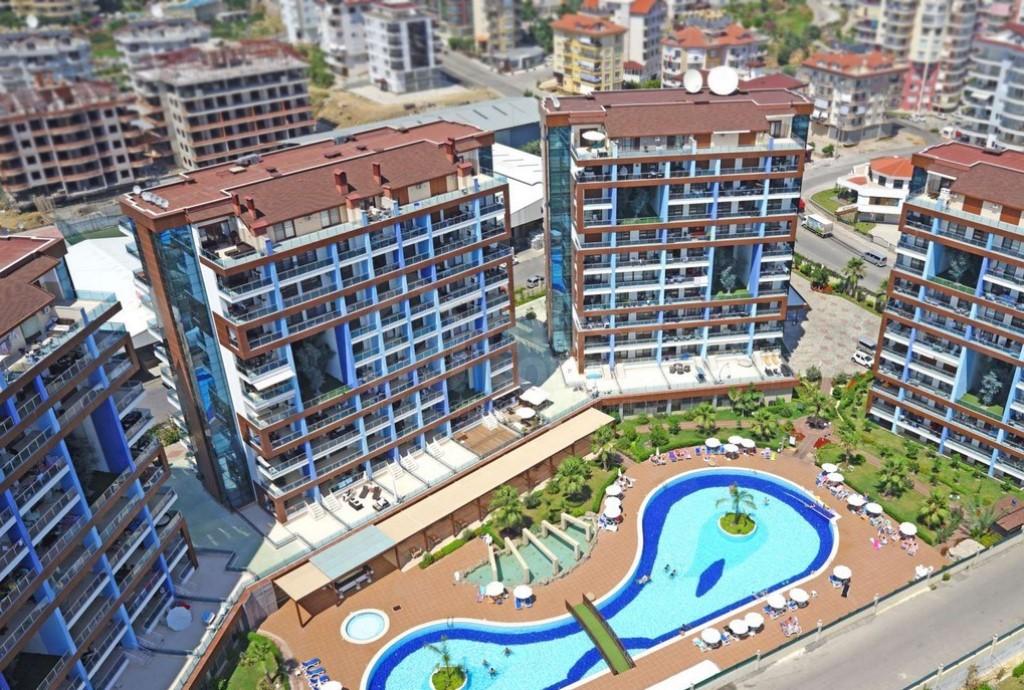 Alanya, Cikcilli. Furnished 2+1 apartment in a good complex id 5193