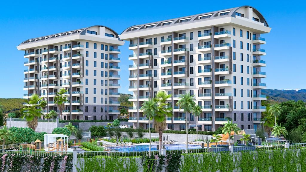 </noscript>Konak Payallar New Project in Alanya, Payallar with 1+1, 2+1 apartments and 2+1, 3+1, 4+1 duplexes