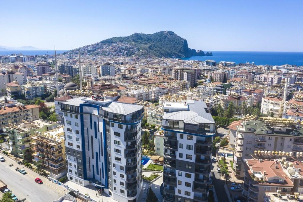 TWİN TOWERS 2 Furnished 2+1 duplex with a sea view in Alanya, Kleopatra id 5745